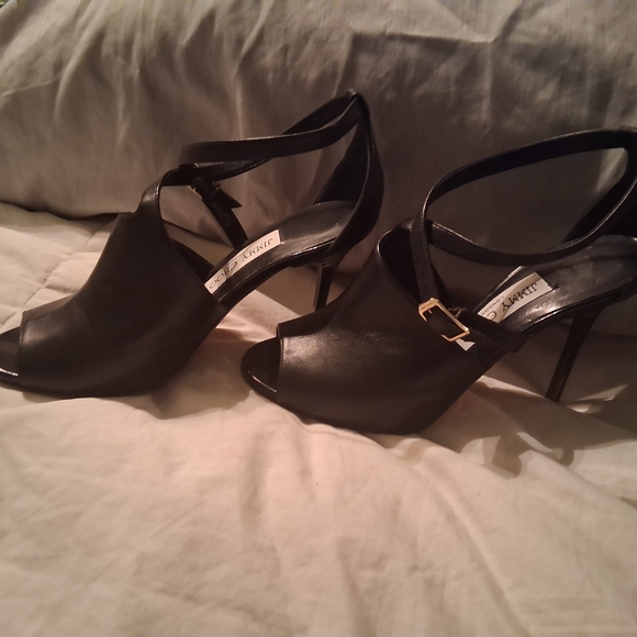 Jimmy Choo Black Peep-Toe Heels Size 36 - Picture 14 of 16